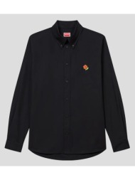 ανδρικό μαύρο casual embroidered poplin shirt kenzo