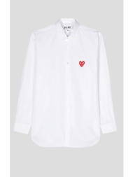 ανδρικό λευκό heart-appliqué shirt comme des garçons play