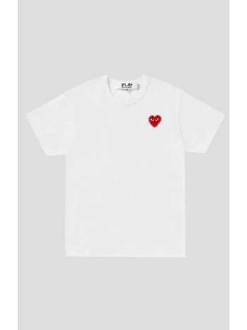 ανδρικό λευκό classic play t-shirt comme des garçons play