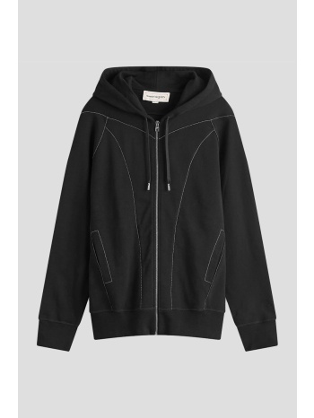 ανδρικό μαύρο contrast stitch zip hoodie alexander mcqueen σε προσφορά