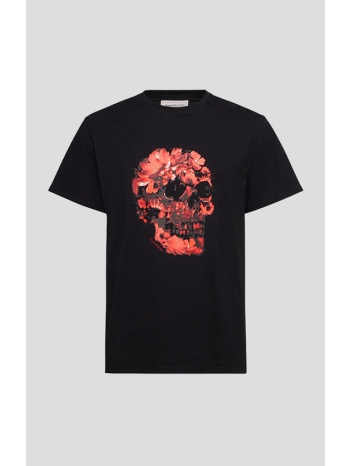 ανδρικό μαύρο wax flower skull printed t-shirt alexander σε προσφορά