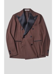 ανδρικό καφέ double-breasted tuxedo jacket tagliatore